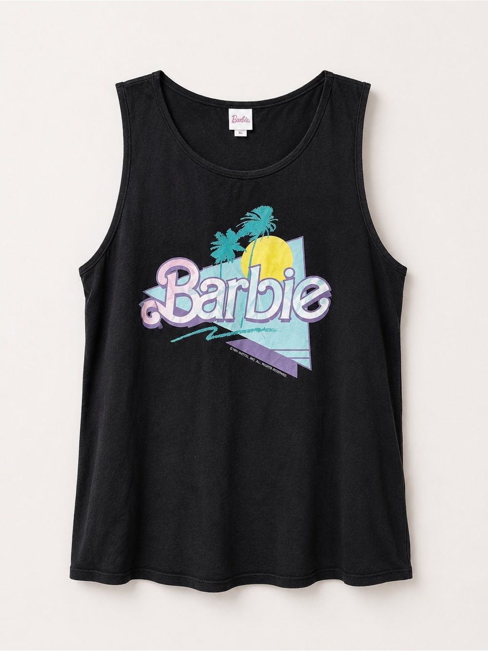 Mattel Black Barbie Graphic Tank Top XL